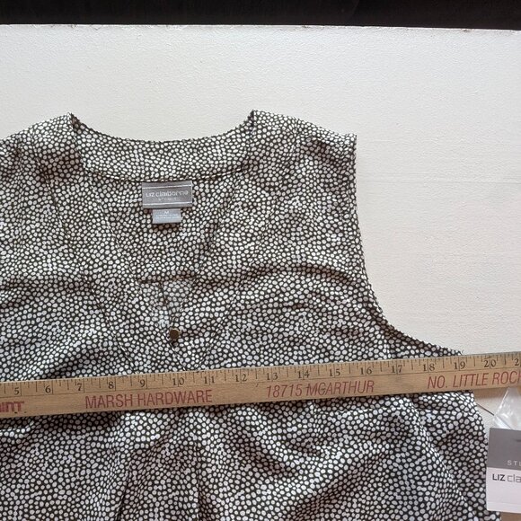 NWT Liz Claiborne Black Tunic w/ White Spots Size M - Picture 7 of 10